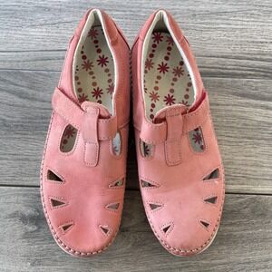 SAS Roamer Shoes Women 9 Narrow Coral Pink Leather Mary Jane Tripad Comfort